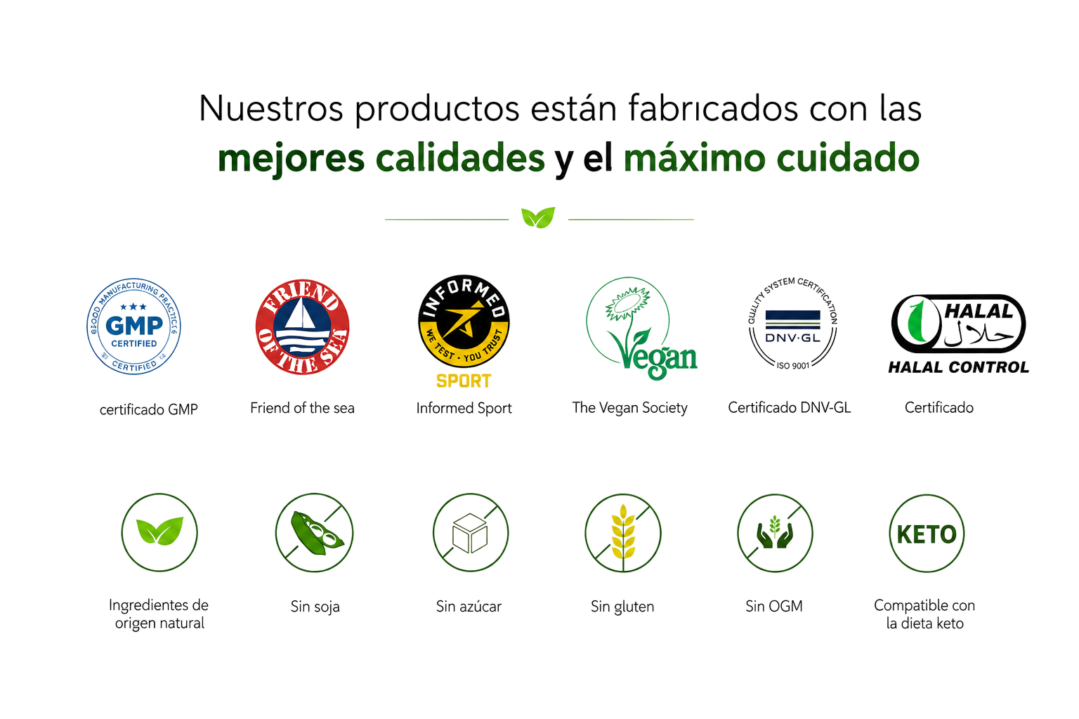 Certificaciones y características de calidad de los productos